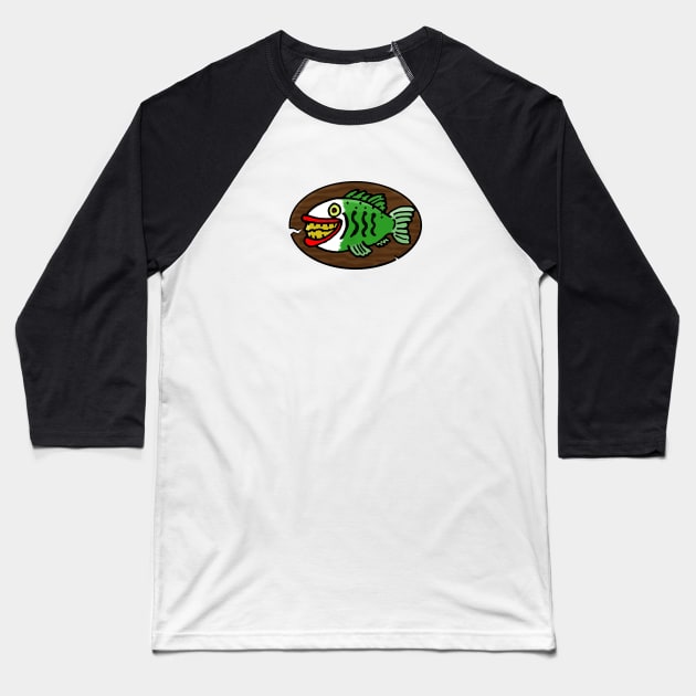 Laughing fish Baseball T-Shirt by Undeadredneck